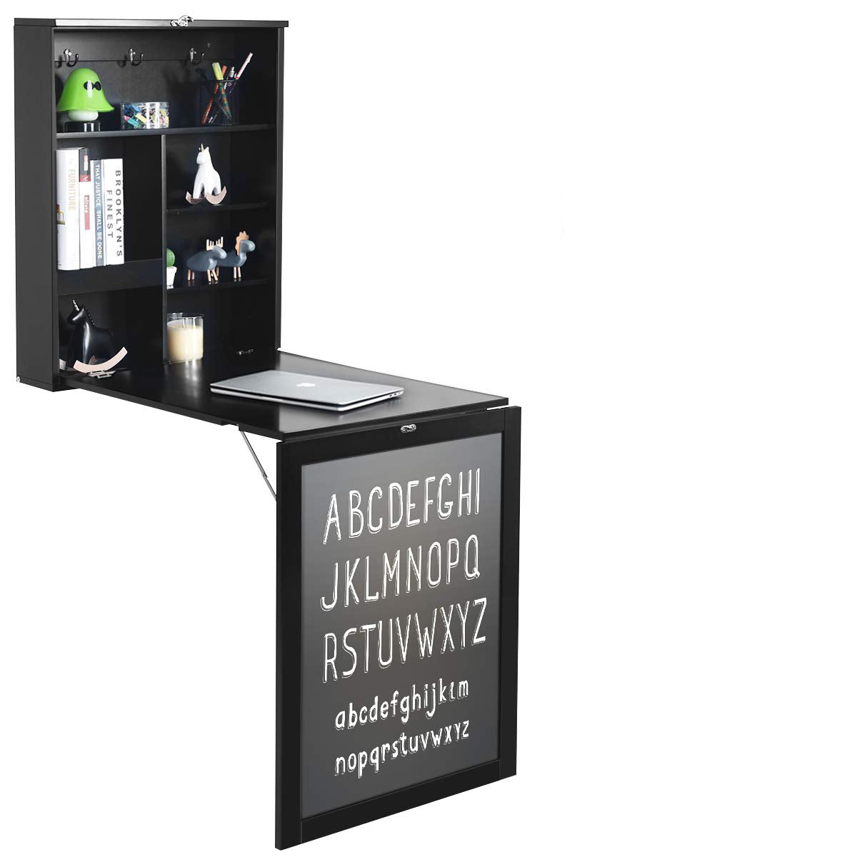 Tangkula Bureau Mural, Bureau Flottant avec Tableau Noir